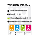 Celular ZTE Nubia V80 Max 4G 256GB/ 8+12 GB RAM-Morado