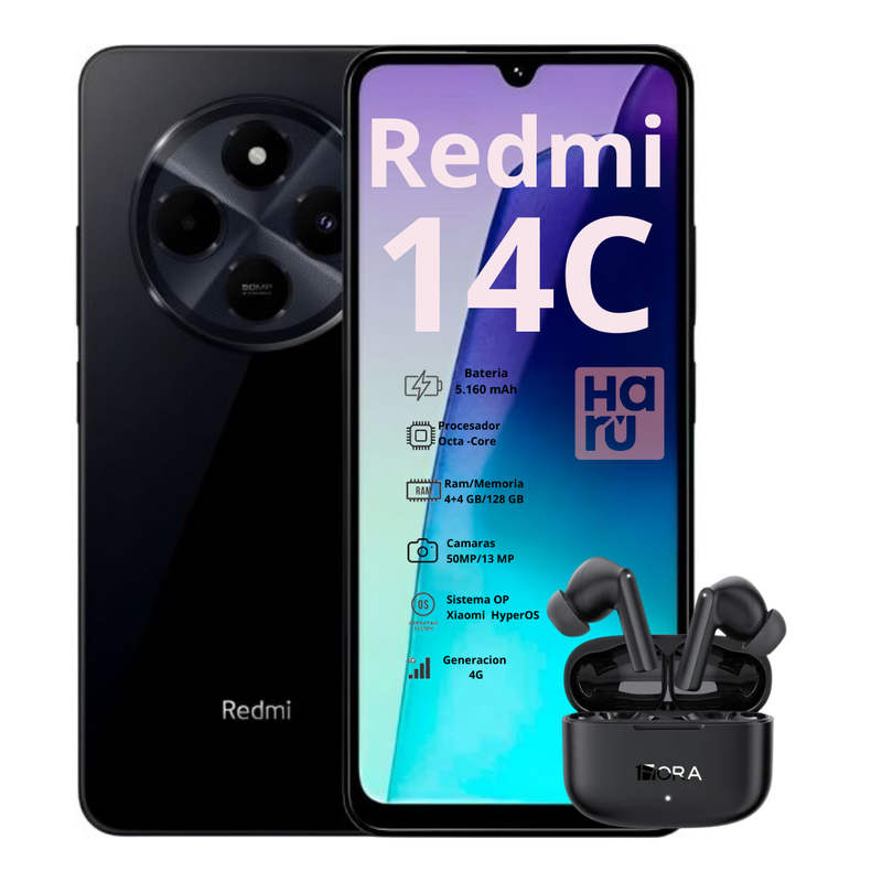 Celular Xiaomi Redmi 14C 128GB/4GB RAM Negro