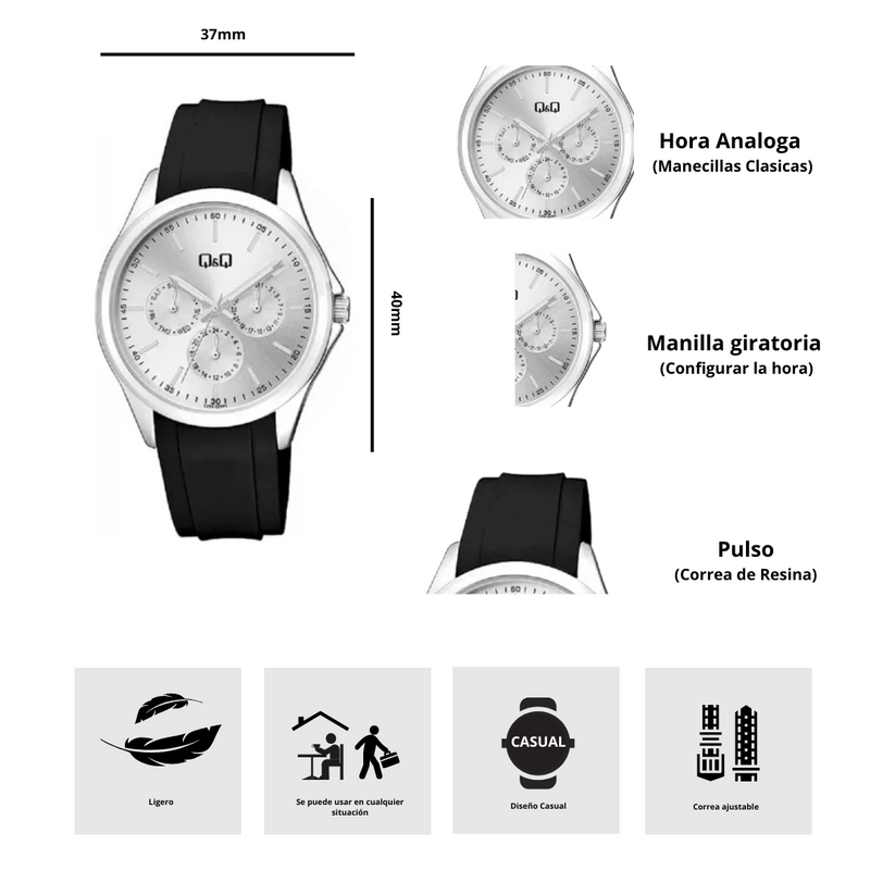 Reloj C25A-001PY Diseño Casual