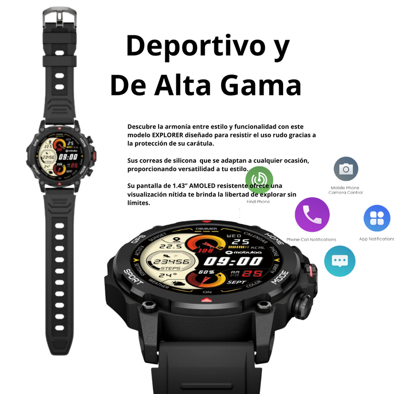 Reloj inteligente Smartwatch Aurafit Explorer - Deportivo