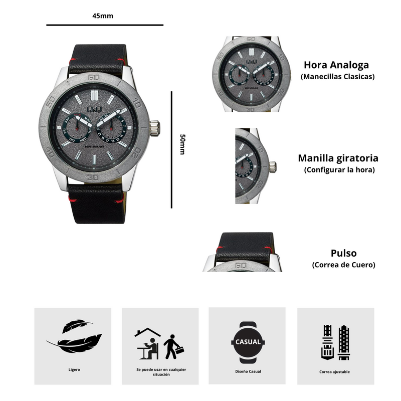 Reloj Q&Q  AA34J312Y Diseño Casual
