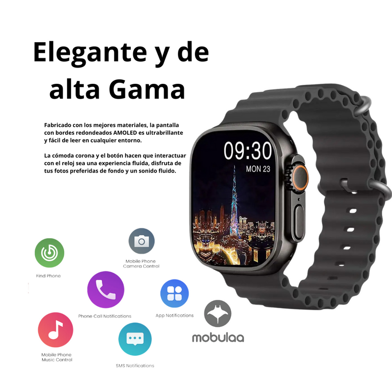 Reloj Inteligente H9 ULTRA PLUS Pantalla AMOLED Negro