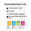 Celular Xiaomi Redmi Note 15 4G 512GB/8GB RAM - Azul