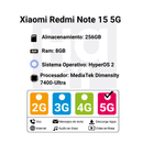 Celular Xiaomi Redmi Note 15 Pro 5G 256GB/8GB RAM - Gris Titanio