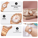 RELOJ SKMEI 2342 ORO ROSA CORREA ACERO PARA MUJER