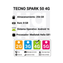 Celular Tecno Spark 50 4G 256GB/8GB RAM-Negro