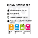 Celular Infinix Note 50 Pro 4G 256/8+8 GB RAM- Gris
