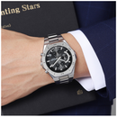 Reloj Hombre SKMEI Modelo 2452 Plateado Fondo Negro