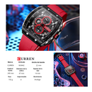 Reloj Curren Modelo 8442 Deportivo  - Rojo