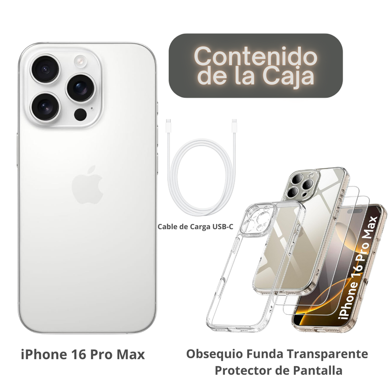 Celular iPhone 16 Pro Max 256GB Titanio Blanco - eSIM