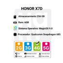 Celular X7D 4G 256GB/ 6GB RAM- NEGRO