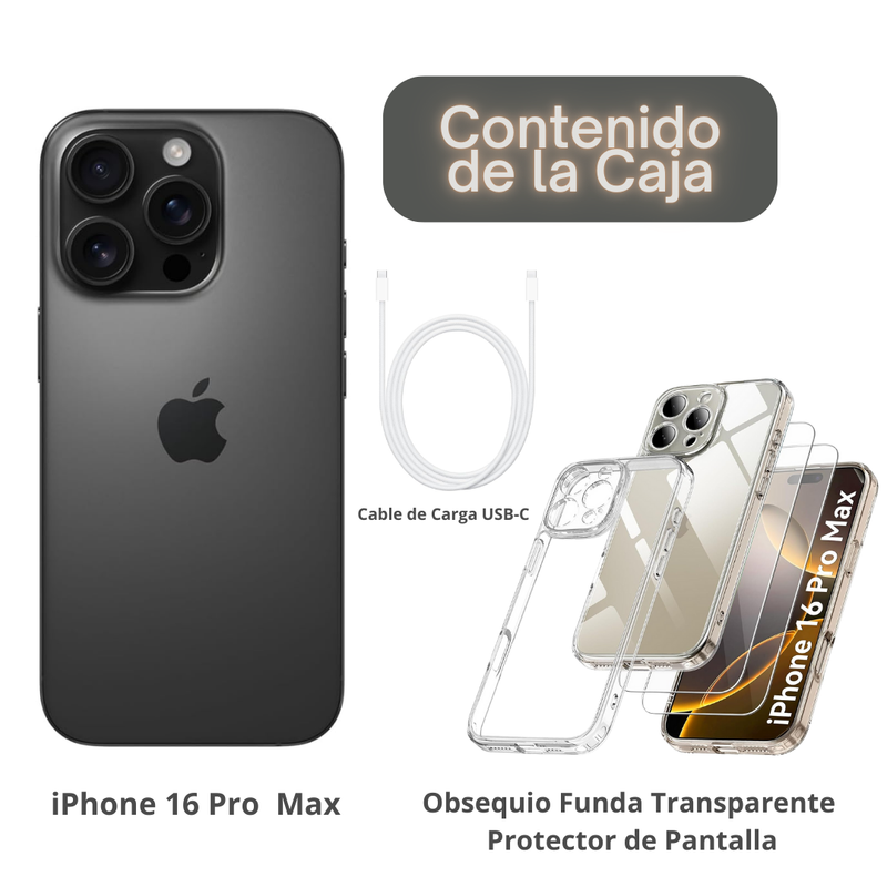 Celular iPhone 16 Pro Max 256GB Titanio Negro- eSIM