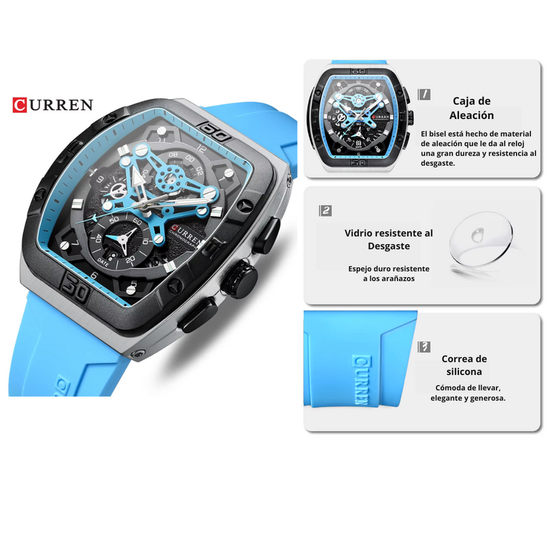 Reloj Curren Modelo 8443 Deportivo Casual - Azul