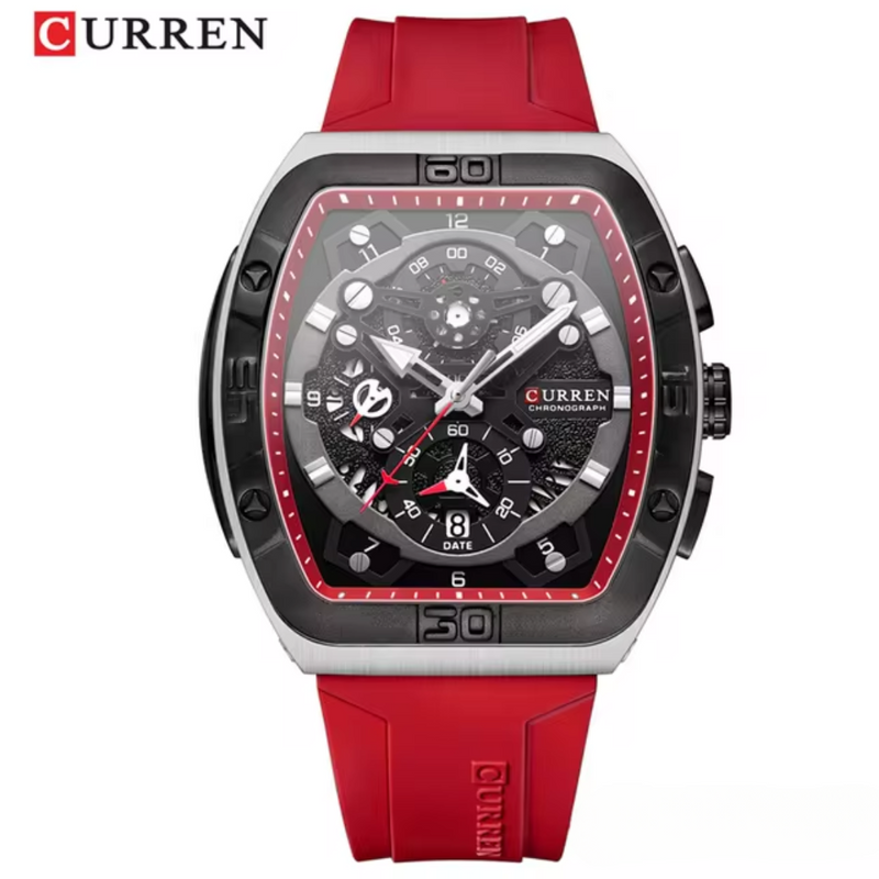 Reloj Curren Modelo 8443 Deportivo Casual - Rojo