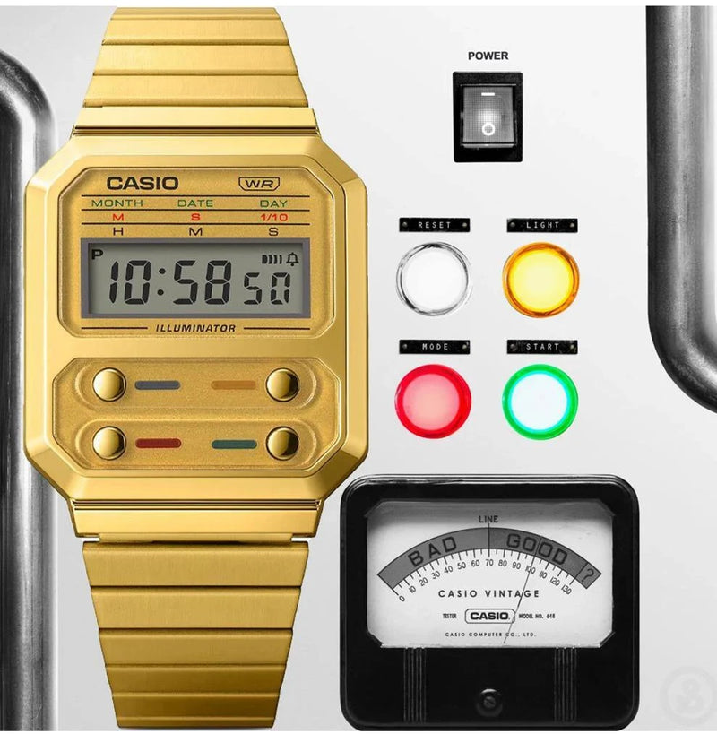 Reloj Casio Modelo A100WEG-9A Diseño Clasico Vintage