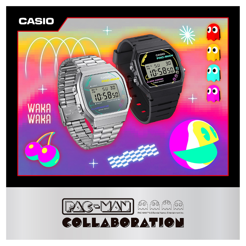 Reloj Casio Modelo A168WEPC-7A Diseño Vintage Edición PAC-MAN