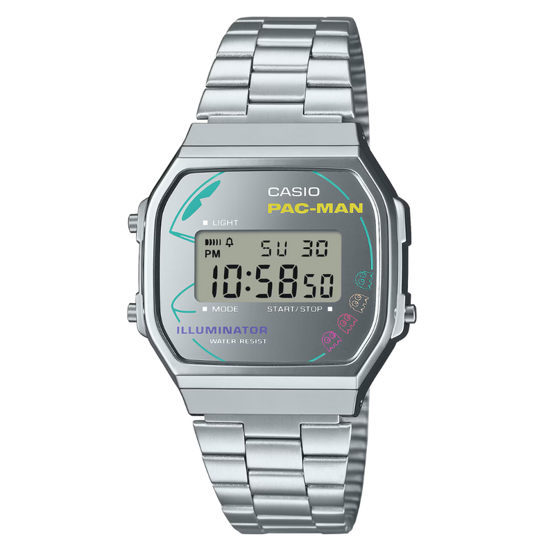 Reloj Casio Modelo A168WEPC-7A Diseño Vintage Edición PAC-MAN
