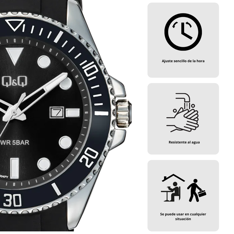 Reloj Q&Q Modelo A41A-004PY Diseño Elegante