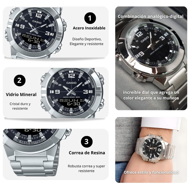 Reloj Casio AMW-870D-1A Análogo/digital - Elegante