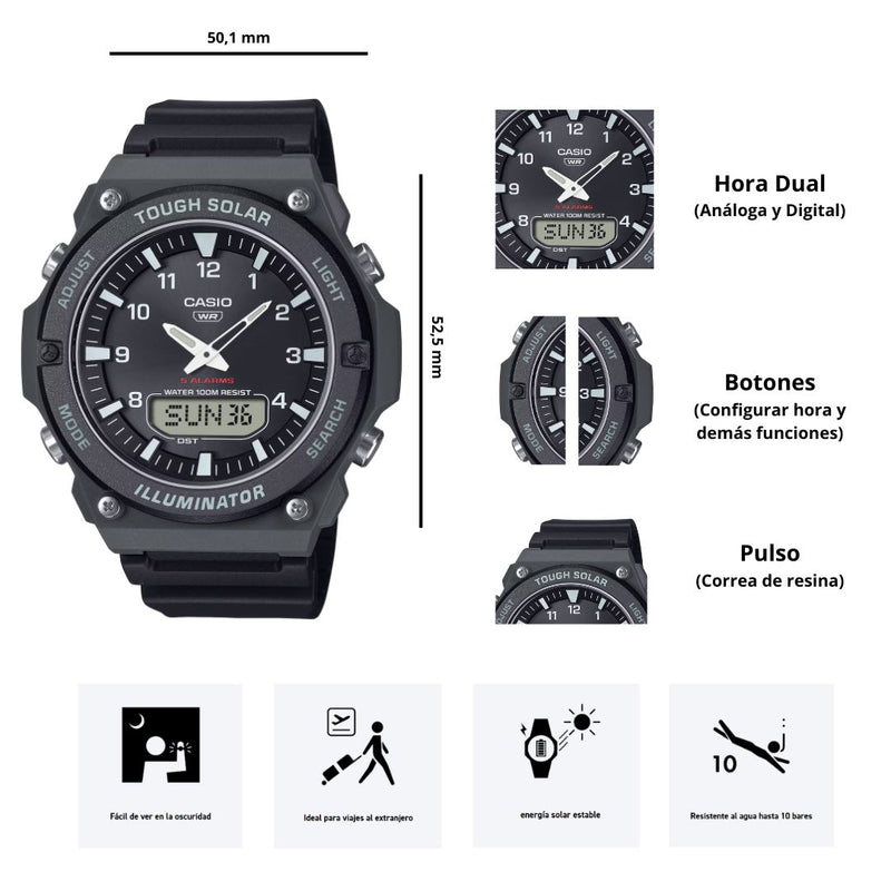 Reloj Casio AQ-S820W-1A Diseño Deportivo