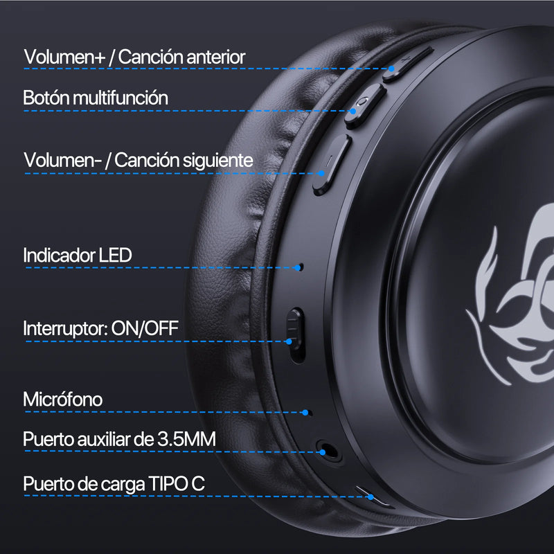 Audífonos Gamer Diadema Bluetooth AUT202