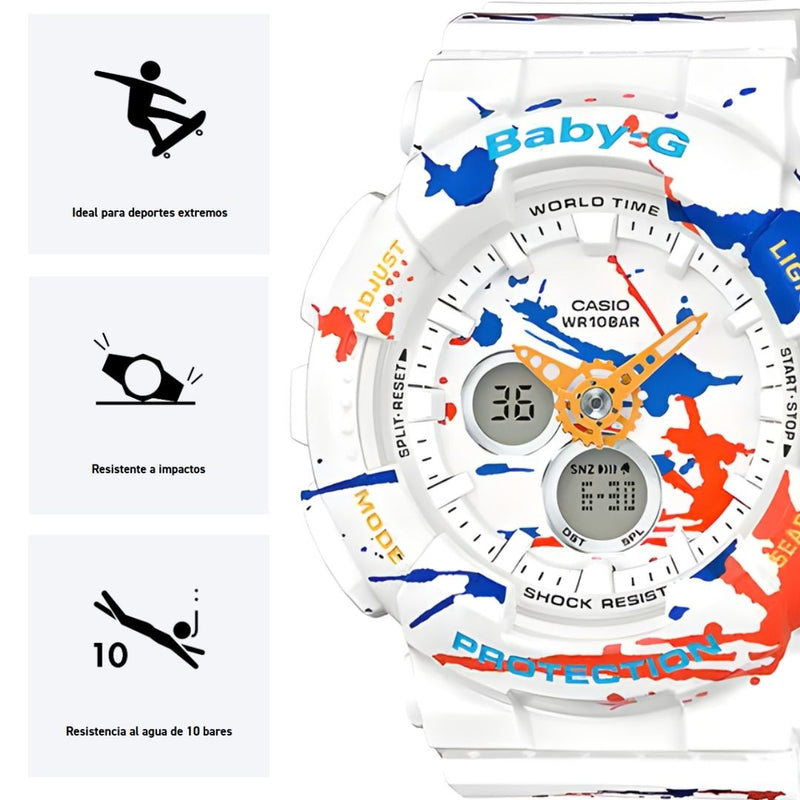 Reloj Casio BABY-G Modelo BA-120SPL-7A Diseño Deportivo