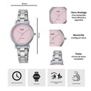 Reloj Mujer Q&Q C35A-017PY Diseño Casual