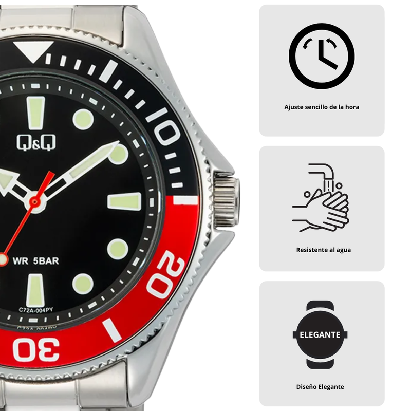 Reloj Q&Q Modelo C72A-004PY Diseño Elegante
