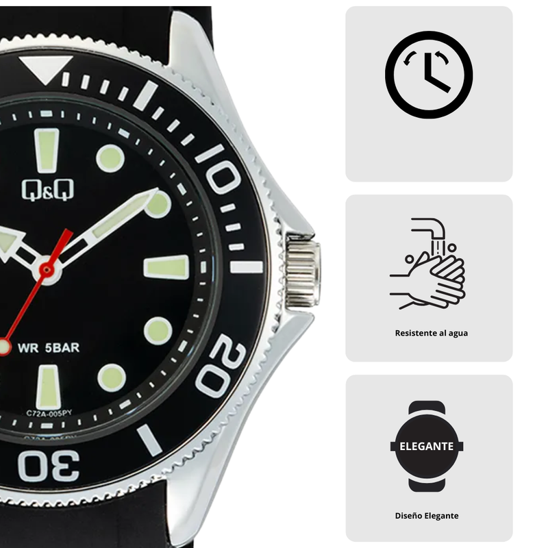 Reloj Q&Q Modelo C72A-005PY Diseño Elegante