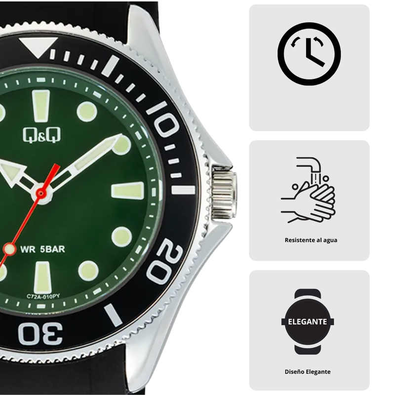 Reloj Q&Q Modelo C72A-010PY Diseño Elegante