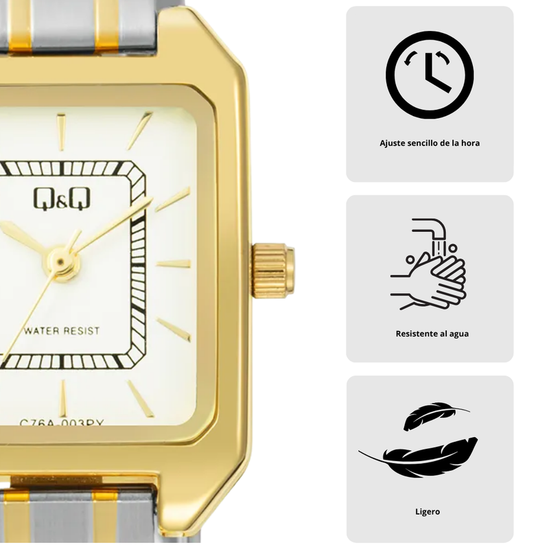 Reloj Q&Q Modelo C76A-003PY Diseño Elegante