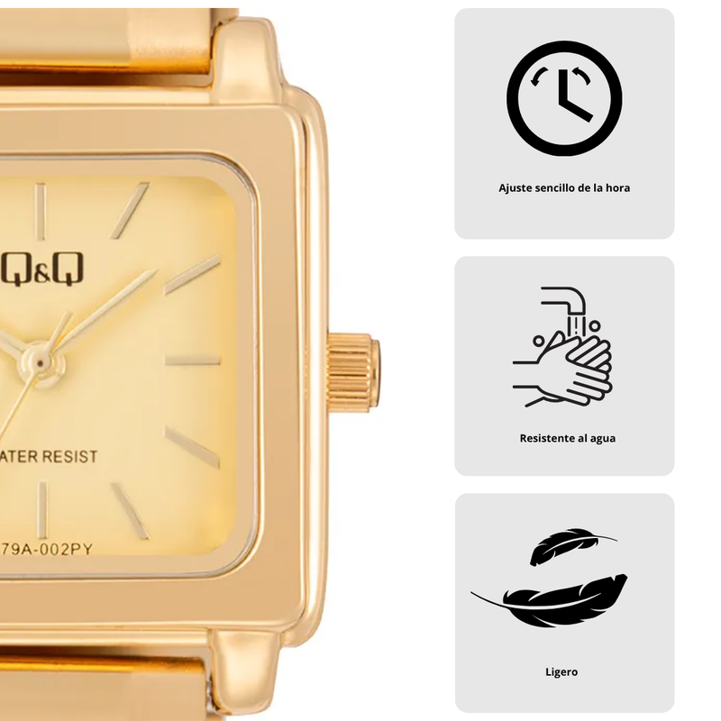 Reloj Q&Q Modelo C79A-002PY Diseño Elegante