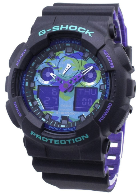 Reloj Casio G-SHOCK Modelo GA-100BL-1A Diseño Deportivo