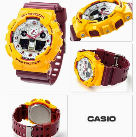 Reloj Casio G-SHOCK Modelo GA-100CS-9ADR Diseño Deportivo