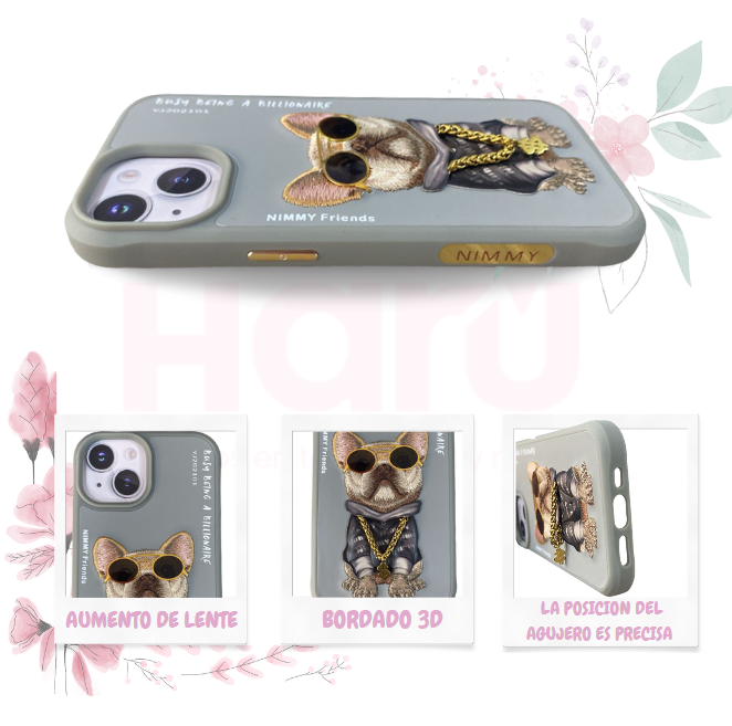 Estuche Nimmy diseño bordado compatible iphone 15