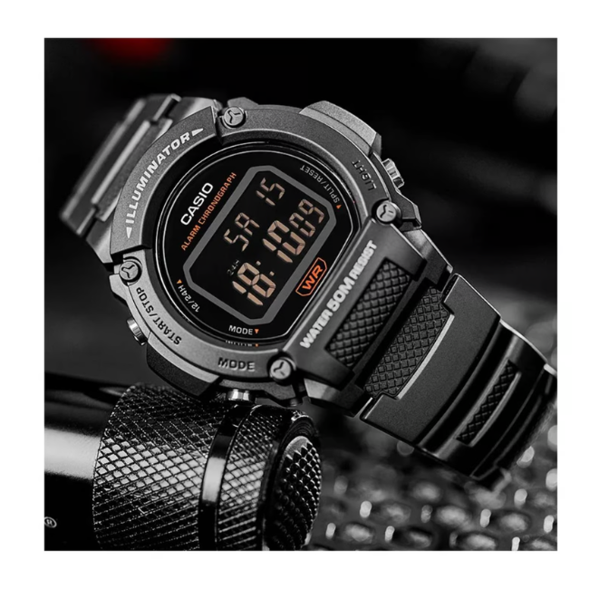 Reloj Casio Referencia W-219H-8B Diseño Deportivo