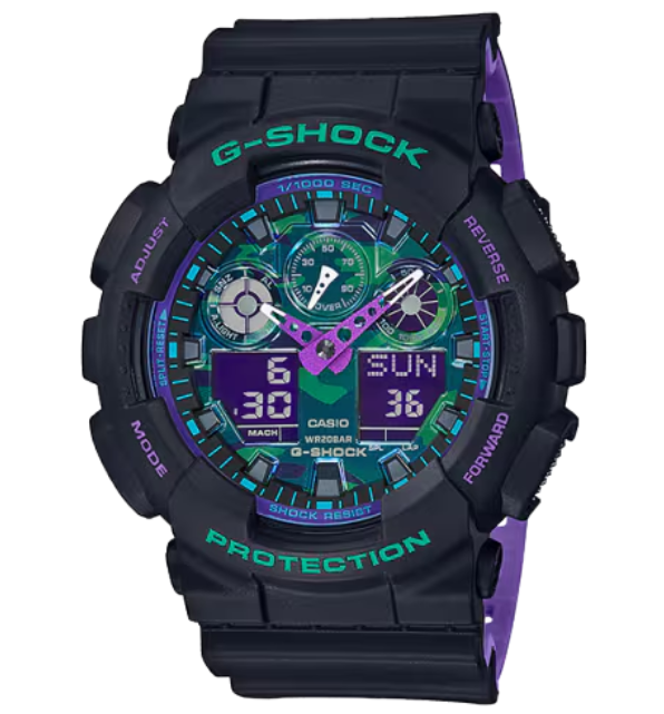 Reloj Casio G-SHOCK Modelo GA-100BL-1A Diseño Deportivo