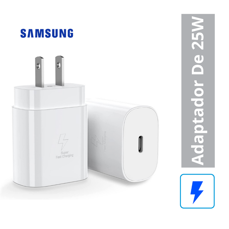 Cargador Samsung Tipo C Super Carga Rápida 25W - Blanco