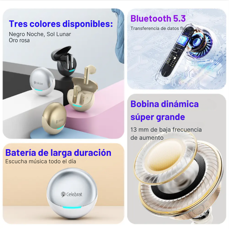 Audífonos TWS-W61 Con Estuche de Carga - Blanco