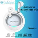 Audífonos TWS-W61 Con Estuche de Carga - Blanco