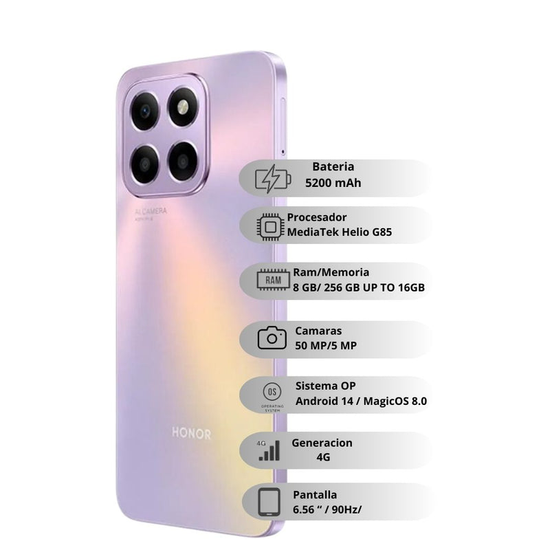 Celular HONOR X6B PLUS 256GB/8GB RAM -  Morado