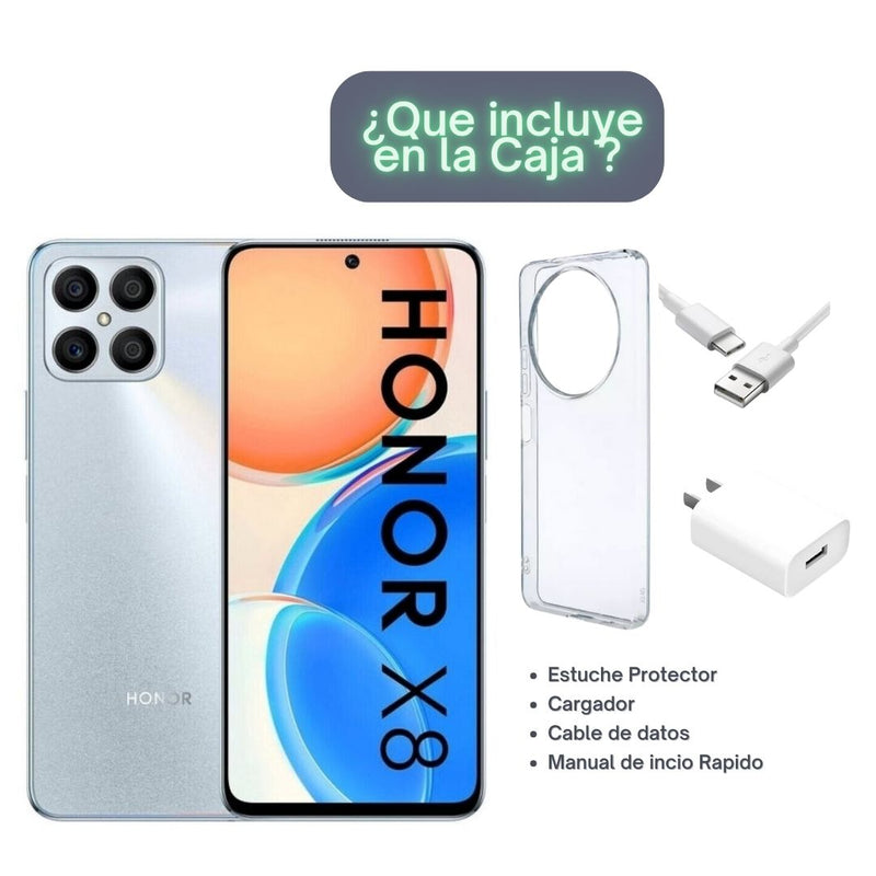 Celular HONOR X8 128GB/8GB RAM – Plata