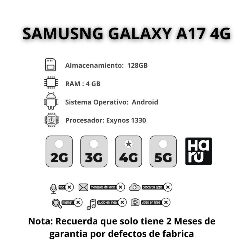 Samsung Galaxy A17 4G De 128GB/4GB RAM - Negro