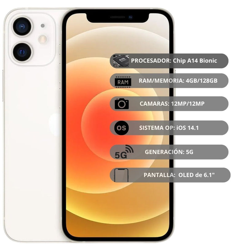Celular Reacondicionado iPhone 12 128GB - Blanco