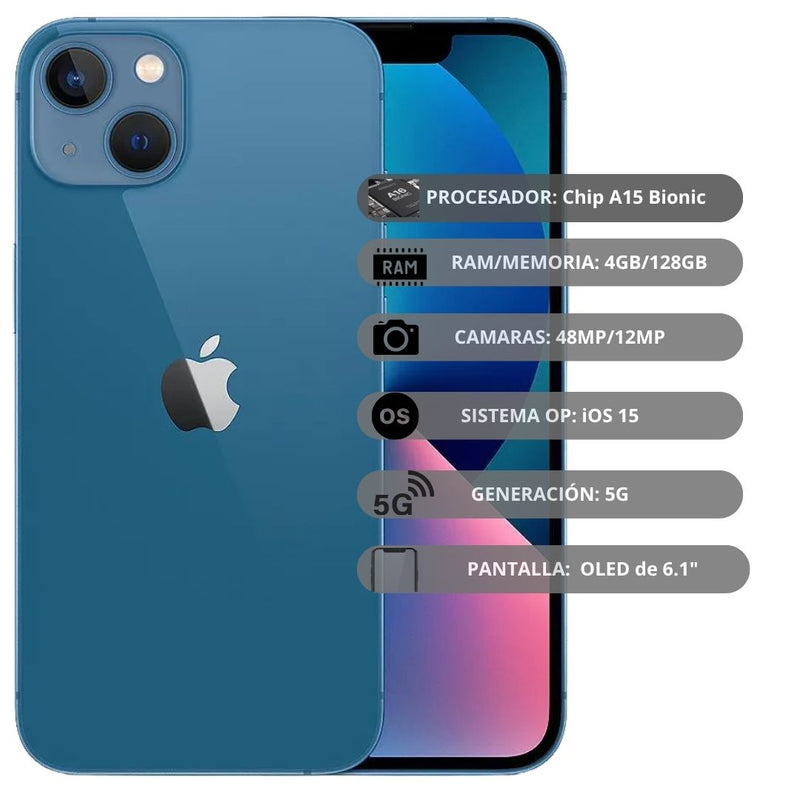 Celular Reacondicionado iPhone 13 128GB - Azul