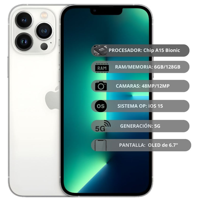 Celular Reacondicionado iPhone 13 Pro Max 128GB - Blanco