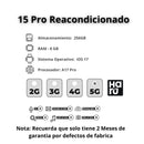 Celular Reacondicionado iPhone 15 Pro 256GB - Negro
