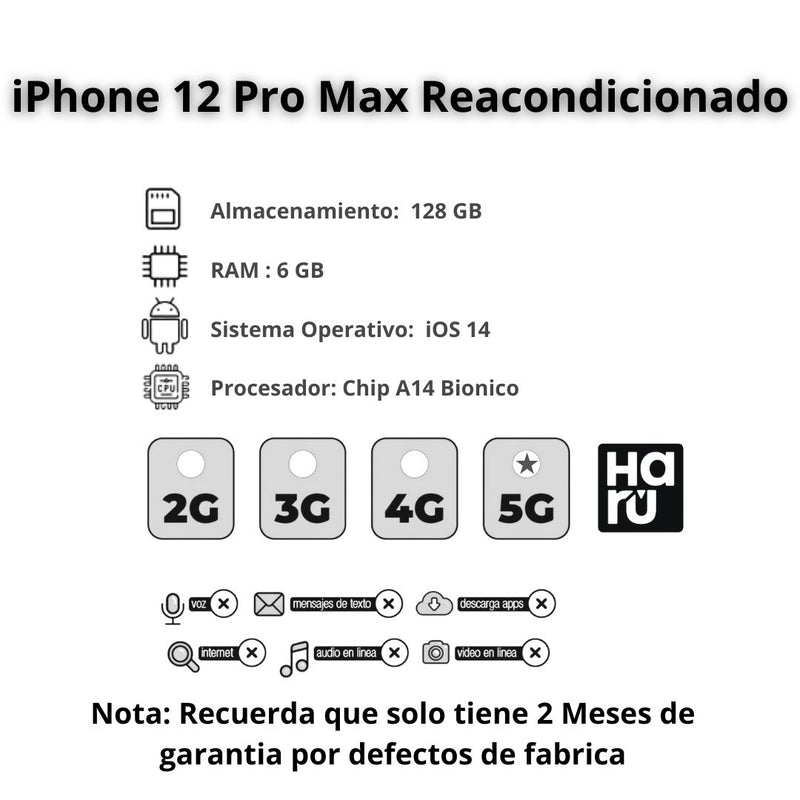 Celular Reacondicionado iPhone 12 Pro Max 128GB - Azul