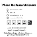 Celular Reacondicionado iPhone 16e 128GB - Blanco