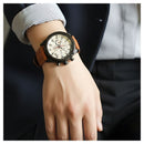 Reloj CURREN 8250 Café-Champaña Diseño Elegante